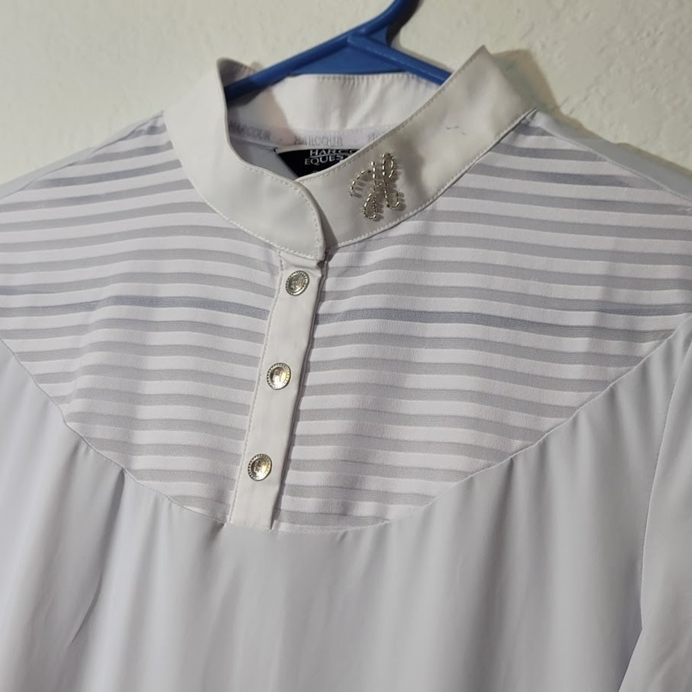 Harcour Equestrian Riding Shirt Size S in White EUC - Picture 6 of 7